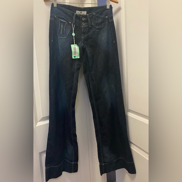 Fornarina Denim - Dark Indigo Wide-Leg Flare Jeans